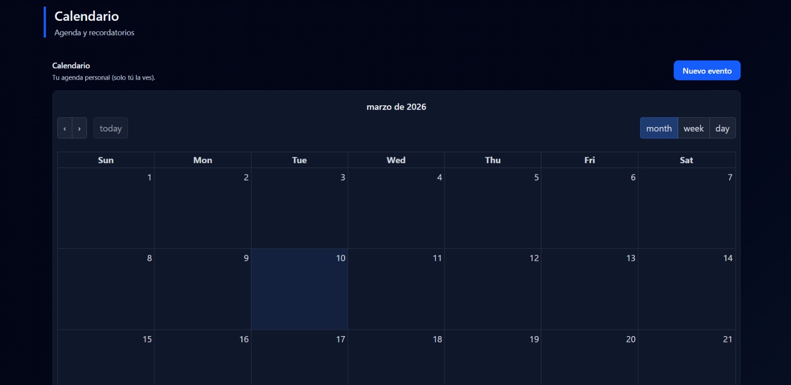 Captura de calendario y recordatorios